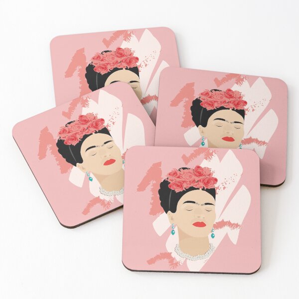 Item preview, Frida Kahlo modern portrait famous mexican painter red roses headpiece decoration designed and sold by T-Mex.