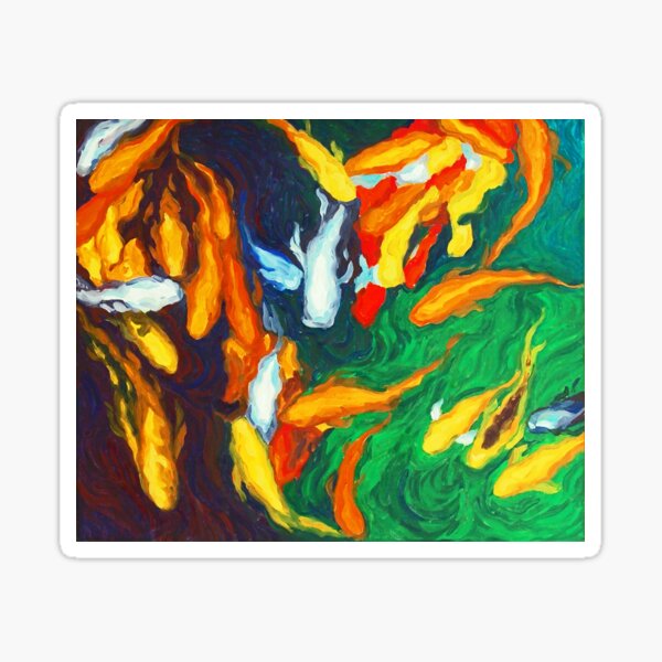 Koi in My Mind - Koi Fish Painting Sticker