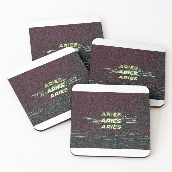 Item preview, Futuristic Aries Zodiac Sign Text with a Glitch & Noise designed and sold by Cefani Musk.