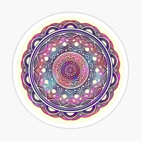 Popular Mandala Design // Multi Color Tie Dye Rainbow Psychedelic Trendy Sticker