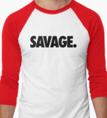 SAVAGE - (Schwarz) Baseballshirt mit 3/4-Arm