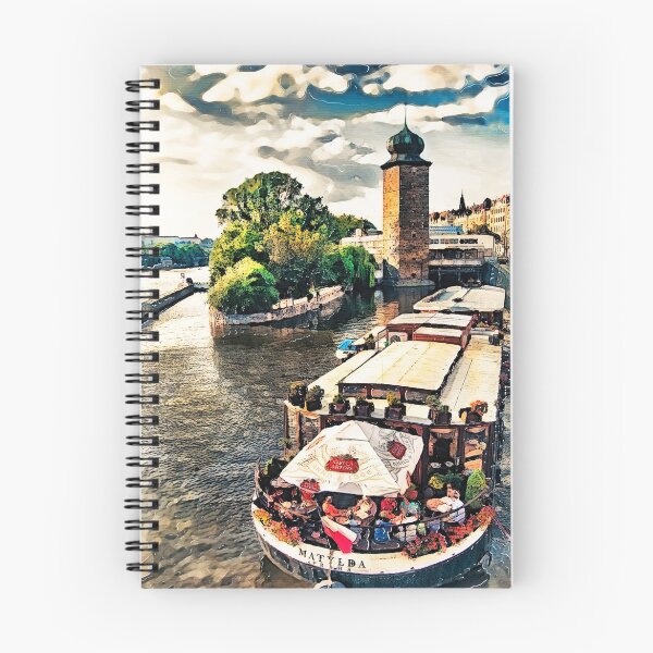 Item preview, Prague Vltava river cruise watercolor designed and sold by JBJart.