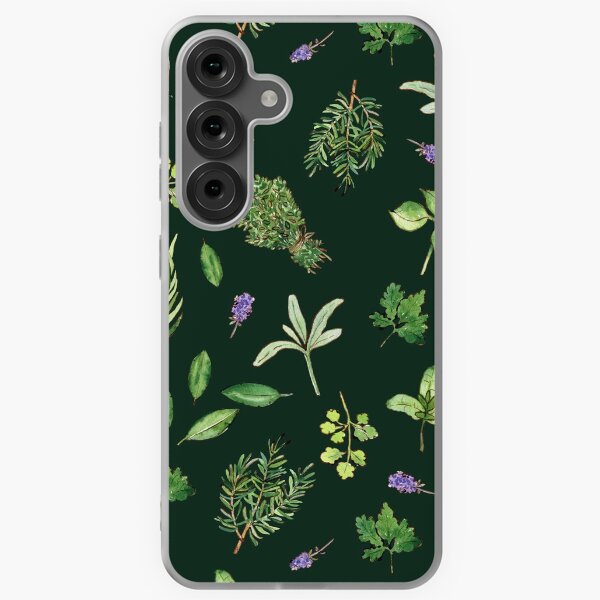 Item preview, Herbs watercolor pattern on dark green designed and sold by AnjeseAnna.