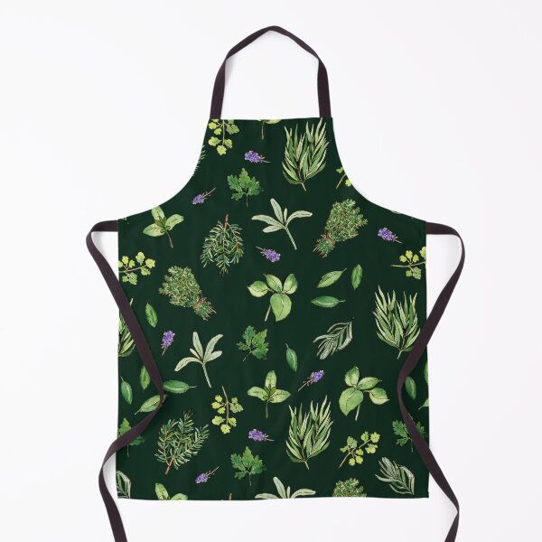Item preview, Herbs watercolor pattern on dark green designed and sold by AnjeseAnna.