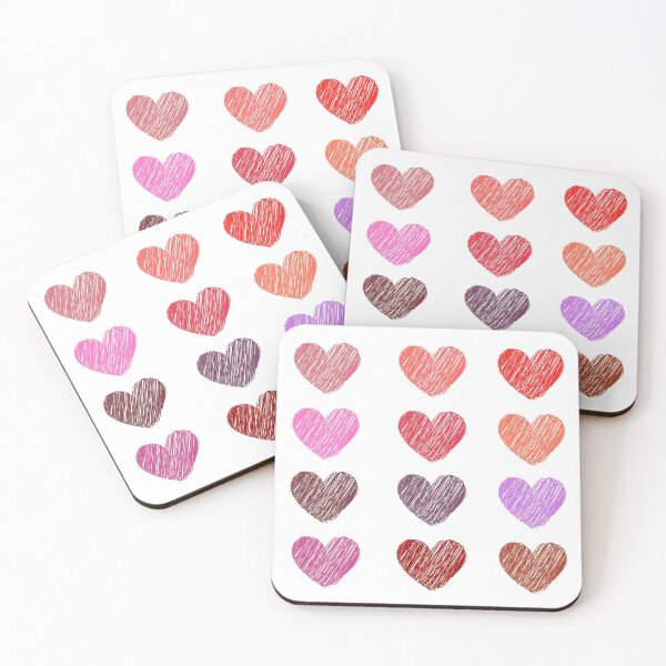 Item preview, Heart pattern and sticker - red edition (white BG) designed and sold by InyasArt.