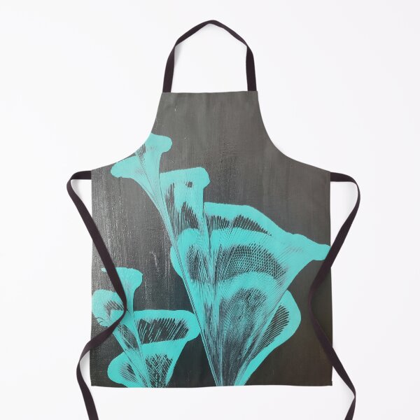 Item preview, Teal chain pulled flowers on black background. designed and sold by Kim-Pratt.