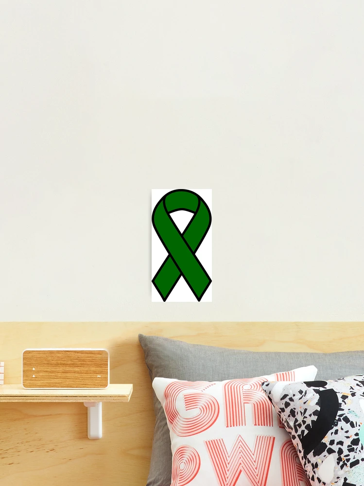 Emerald Green Liver Cancer Ribbon Photographic Print for Sale by