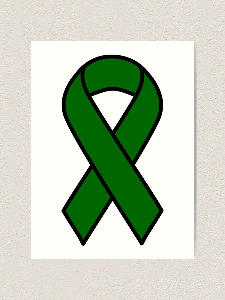 Top view of emerald green ribbon on dark wood background. Liver cancer  awareness concept. - Futurity