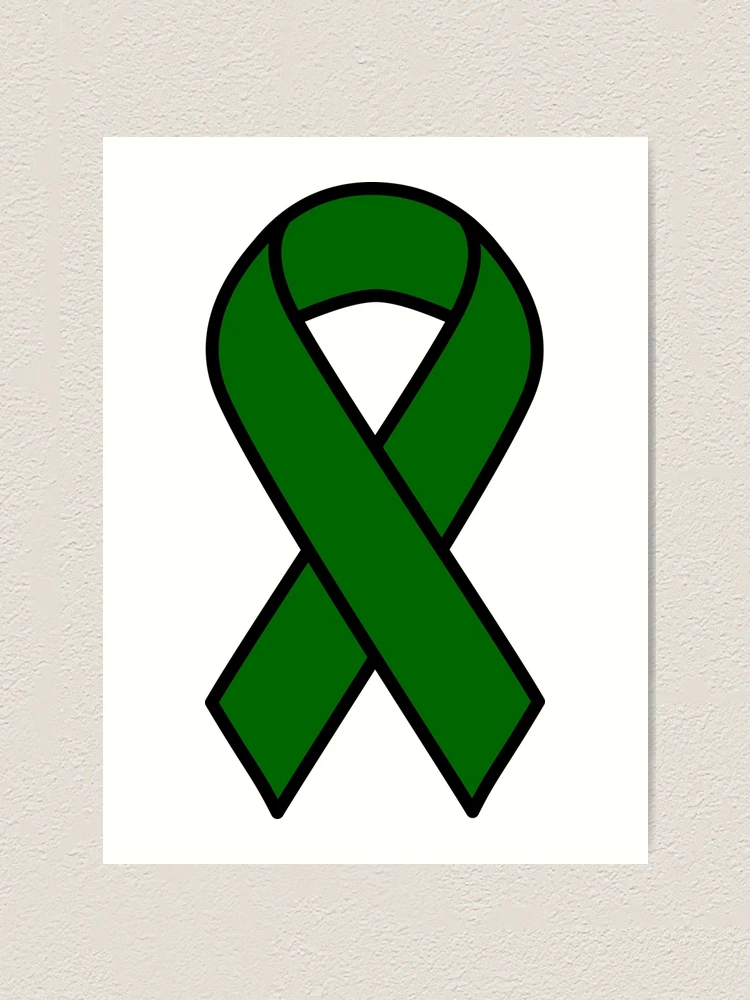 Emerald Green Liver Cancer Ribbon Photographic Print for Sale by