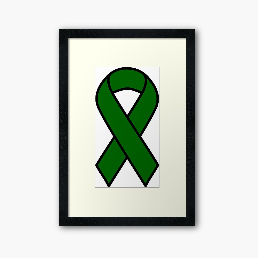 Emerald Green Liver Cancer Ribbon Art Print for Sale by