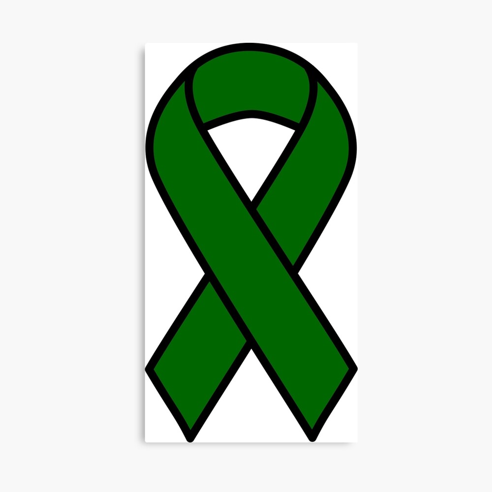 Emerald Green Ribbon Awareness Color On Helping Hand For Liver