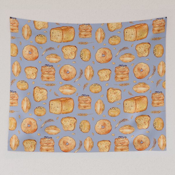 Item preview, Wheat bread watercolor pattern on gray designed and sold by AnjeseAnna.