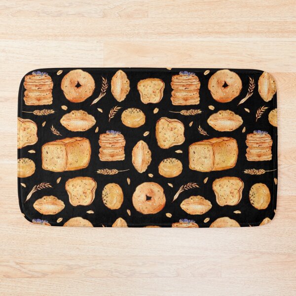 Item preview, Wheat bread watercolor pattern on black designed and sold by AnjeseAnna.