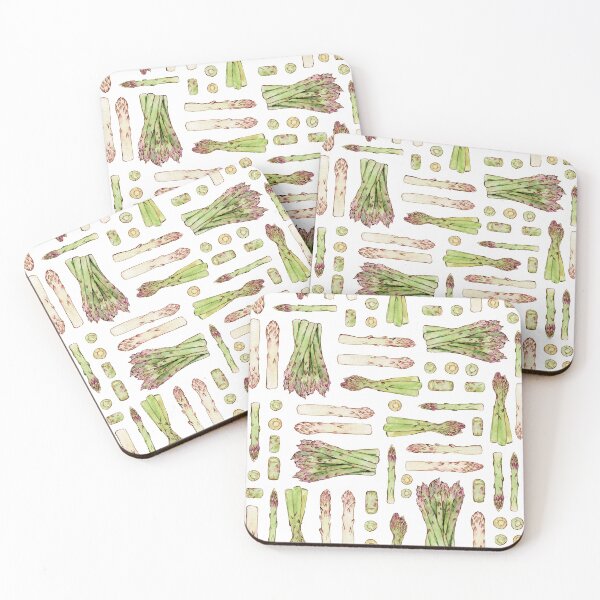 Item preview, Colorful fresh asparagus watercolor pattern on white designed and sold by AnjeseAnna.