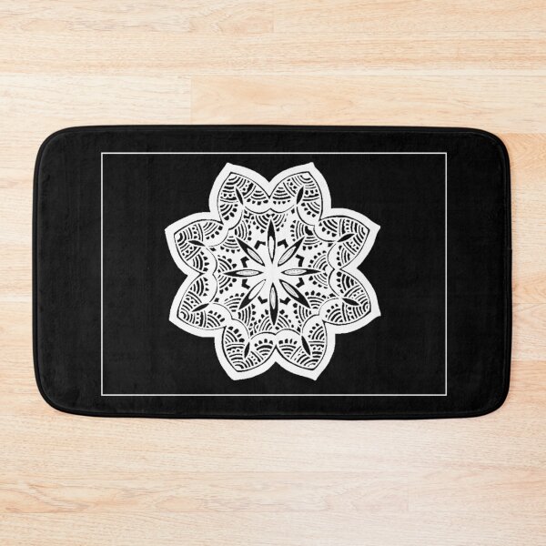 Item preview,  Horizontal Mehndi Design White on Black Background Greeting Card designed and sold by Mimsartprojects.