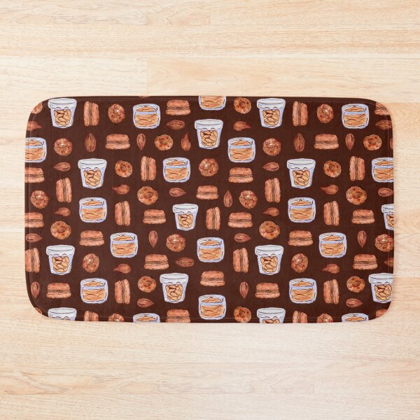 Item preview, Almonds food watercolor pattern on brown designed and sold by AnjeseAnna.