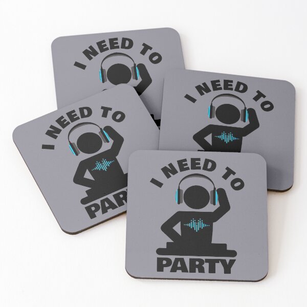 Item preview, I Need to Party Blue Black on Grey - Techno - Psytrance - House - Drum and Bass designed and sold by NoMatterLab.