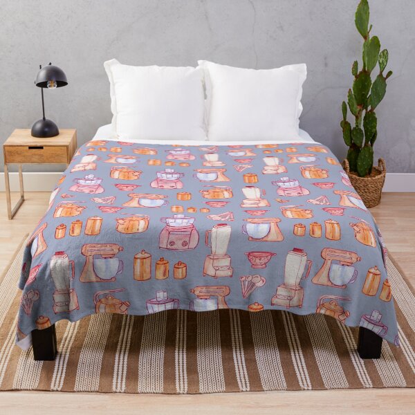 Item preview, Kitchen gears watercolor pattern on gray designed and sold by AnjeseAnna.