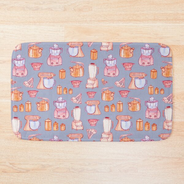 Item preview, Kitchen gears watercolor pattern on gray designed and sold by AnjeseAnna.