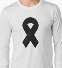 Black Melanoma Ribbon Long Sleeve T-Shirt