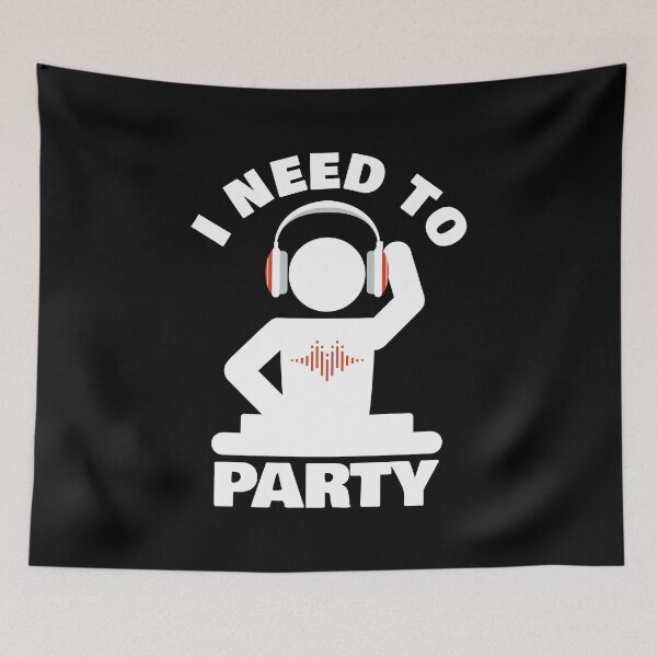 Item preview, I Need to Party - Orange White On Black - Techno - Psytrance - House - Drum and Bass designed and sold by NoMatterLab.