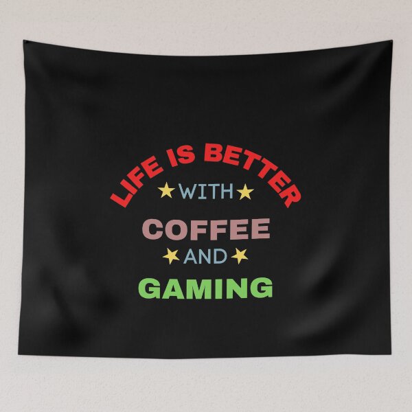 Item preview, life is better with coffee and gaming designed and sold by srm-creations.