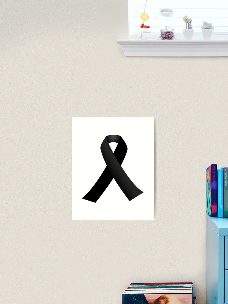 Black Mourning Ribbon | Framed Art Print