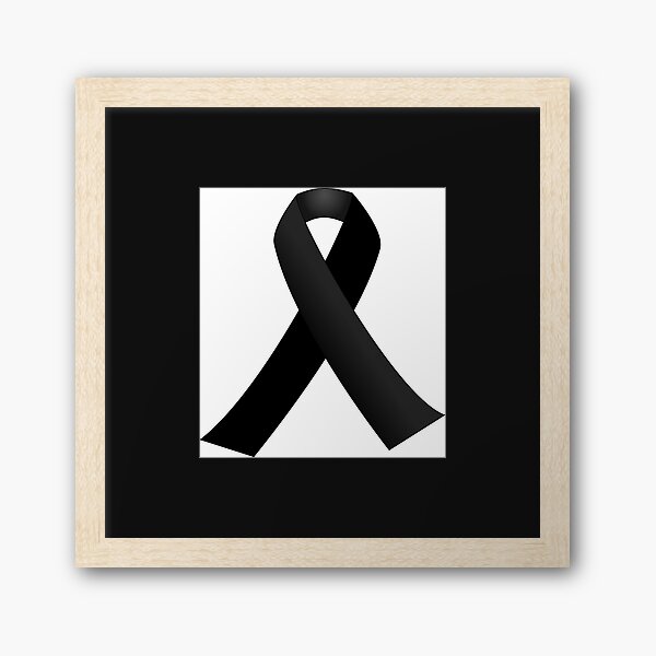 Black Mourning Ribbon | Framed Art Print