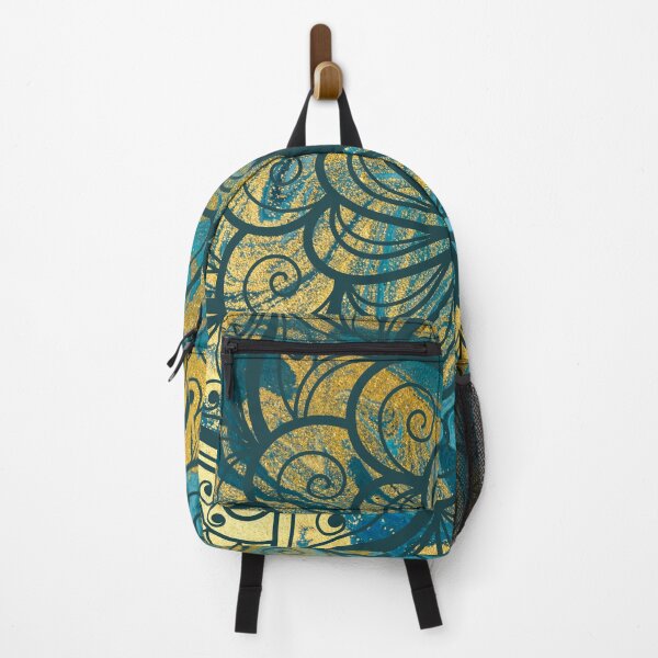 Item preview, Teal Navy Blue Gold Mandala Swirls and Marbled Paint designed and sold by WonderWear.