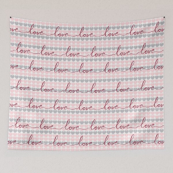 Item preview, Love Word on Pink Hearts designed and sold by WisdomInspired.