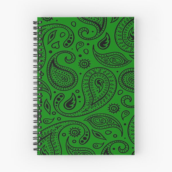 Item preview, Paisley Pattern Black on Green Background Bandana Style Design designed and sold by Troy Krieger.