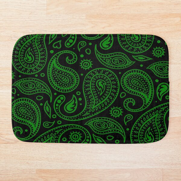Item preview, Paisley Pattern Green on Black Background Bandana Style Design designed and sold by Troy Krieger.