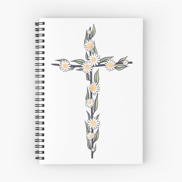 Item preview, Aesthetic Christian Floral Daisy Cross designed and sold by illhustration.