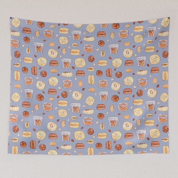 Item preview, Almonds food watercolor pattern on gray designed and sold by AnjeseAnna.