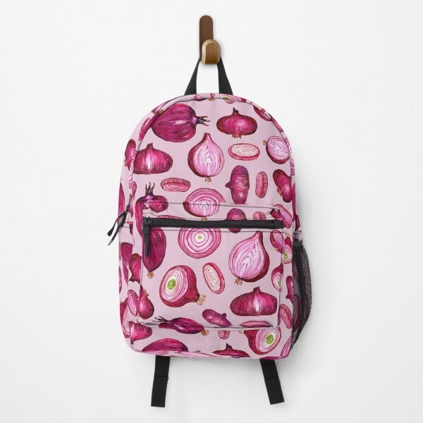 Item preview, Colorful fresh red onions watercolor pattern on pink designed and sold by AnjeseAnna.