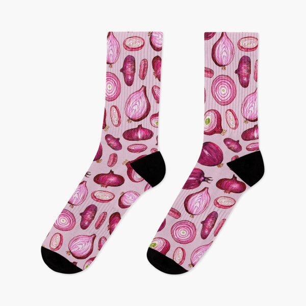 Item preview, Colorful fresh red onions watercolor pattern on pink designed and sold by AnjeseAnna.