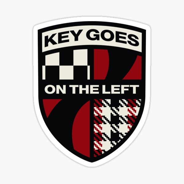 Key Goes On The Left Crest - Black/Red Sticker