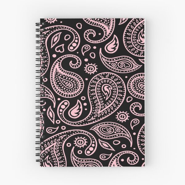 Item preview, Paisley Pattern Light Soft Baby Pink on Black Background Bandana Style Design designed and sold by Troy Krieger.