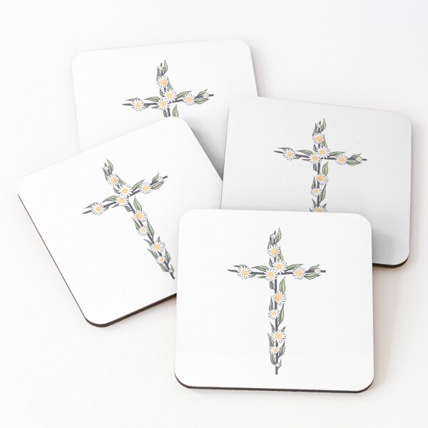 Item preview, Aesthetic Christian Floral Daisy Cross designed and sold by illhustration.