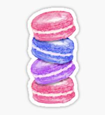 Cute Hand Painted Watercolor Macaroon Cookies Sticker