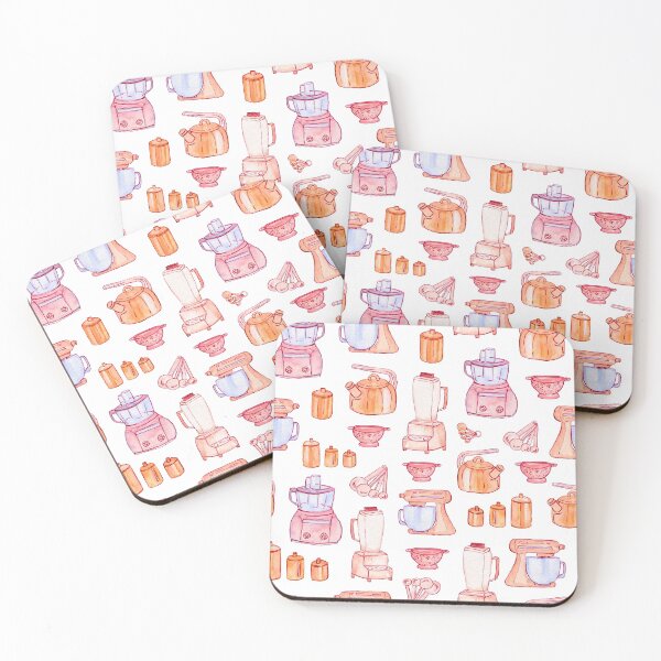 Item preview, Kitchen gears watercolor pattern on white designed and sold by AnjeseAnna.