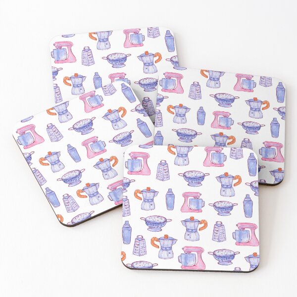 Item preview, Kitchen gears watercolor pattern on white designed and sold by AnjeseAnna.