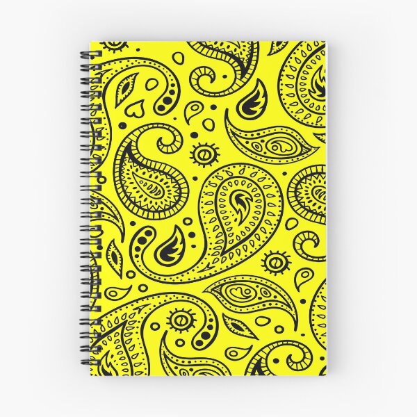 Item preview, Paisley Pattern Black on Yellow Background Bandana Style Design designed and sold by Troy Krieger.