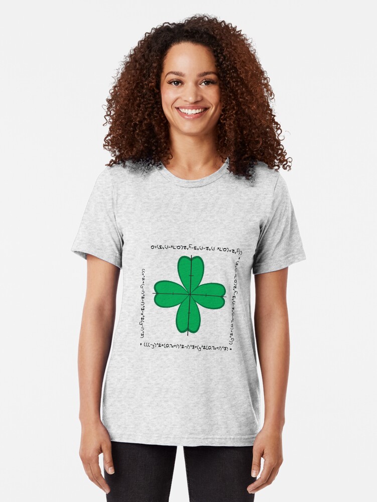 Alternate view of Mathematical four-leaf clover Tri-blend T-Shirt