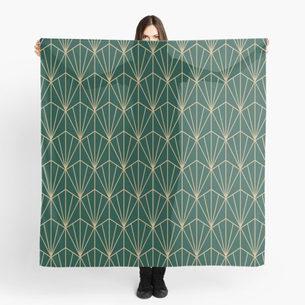 Art Deco in Green and Gold Scarf