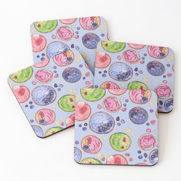 Item preview, Colorful fruit bowl watercolor pattern on blue designed and sold by AnjeseAnna.