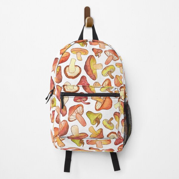 Item preview, Colorful brown and yellow mashrooms watercolor pattern on white designed and sold by AnjeseAnna.
