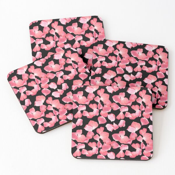 Item preview, Red roses petals on black designed and sold by Flowersforbear.