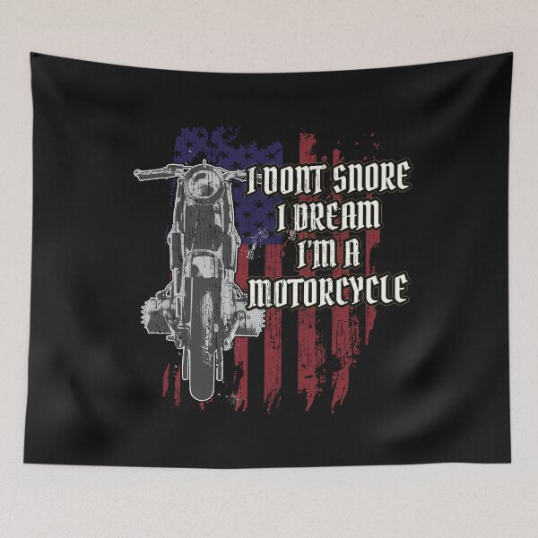 Item preview, I dont snore I dream I'm a motorcycle vintage American flag designed and sold by Scoopivich.