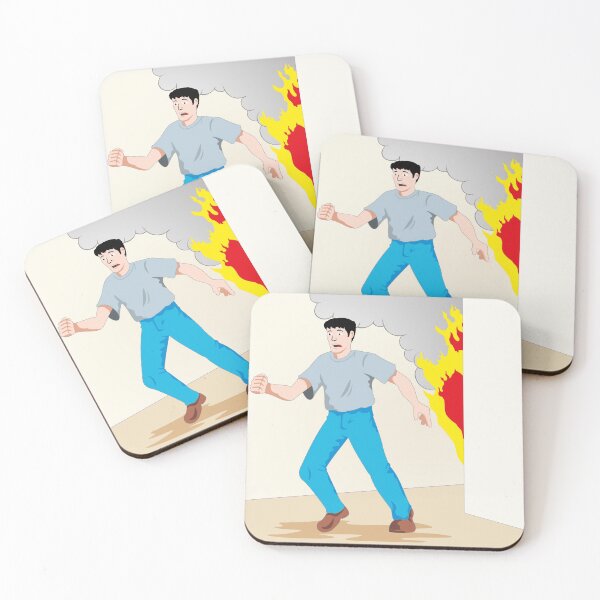Item preview, Illustration is safety, man running from a fire designed and sold by LucianoCosmo.